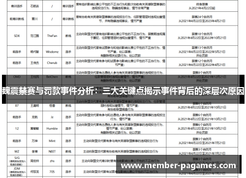 魏震禁赛与罚款事件分析:三大关键点揭示事件背后的深层次原因 魏震禁赛与罚款事件分析:三大关键点揭示事件背后的深层次原因